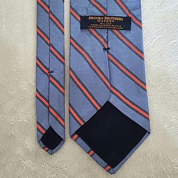 Vintage Brooks Brothers Makers All Silk Men's Repp Regimental Stripe Necktie - Picture 8 of 16